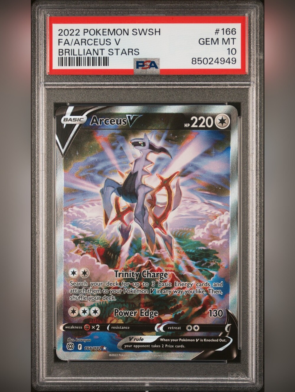 PSA 10 Arceus V 166/172 Brilliant Stars Full Art Pokémon Card